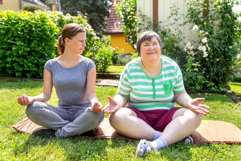 Two Women Doing Relaxation Exercises