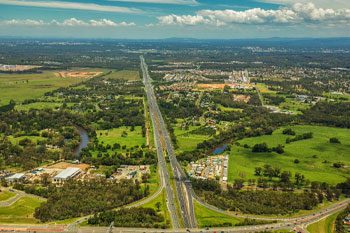 Aerial View Of Caboolture And Brisbane Highway — Disability Services & Support in Caboolture, QLD