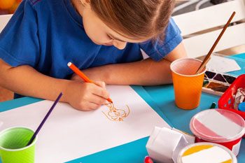 Children Painting In Paper